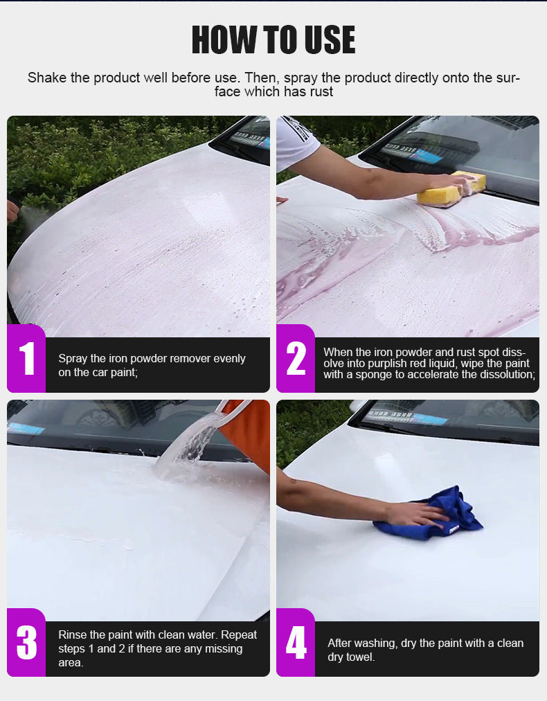 Automobile Tire Steel Ring Rust Removal Iron Powder Aluminum Alloy Car Wash Liquid