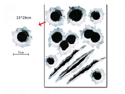 Simulation Bullet Hole Car Sticker, Car Bullet Hole Crack Car Sticker
