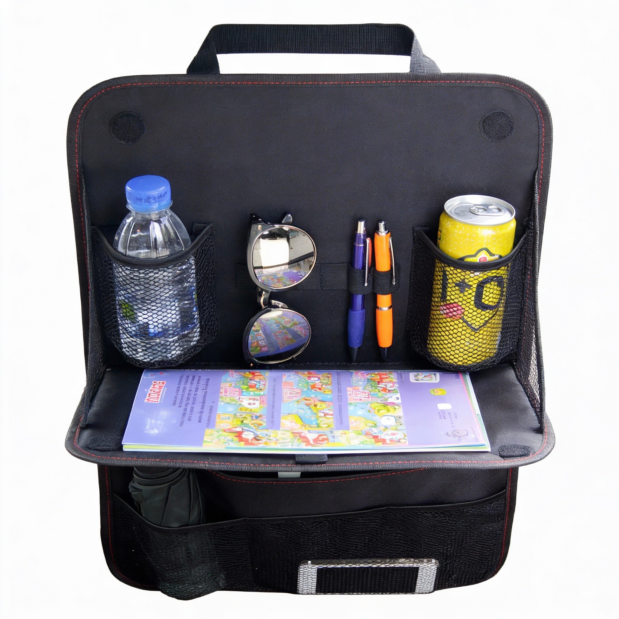 Car Seat Back Storage Bag Car Organizer Bag Foldable Dining Table Tray Travel Storage Bag Car Interior Accessories