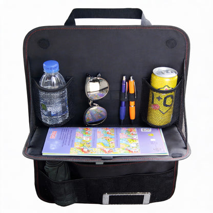 Car Seat Back Storage Bag Car Organizer Bag Foldable Dining Table Tray Travel Storage Bag Car Interior Accessories