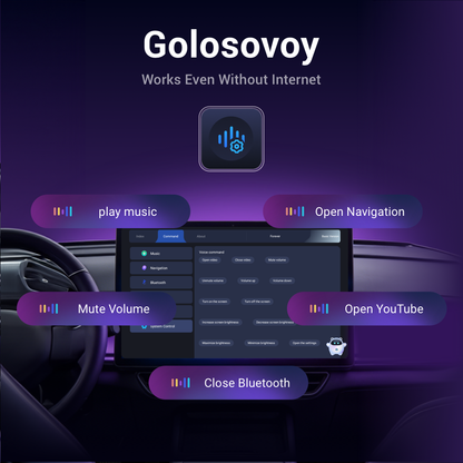 Car Voice Assistant —Golosovoy,Offline Wake-Up Bluetooth Call Control Online Navigation & App Voice Control for Car Head Units