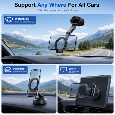 2-in-1 Detachable Magnetic Phone Mount