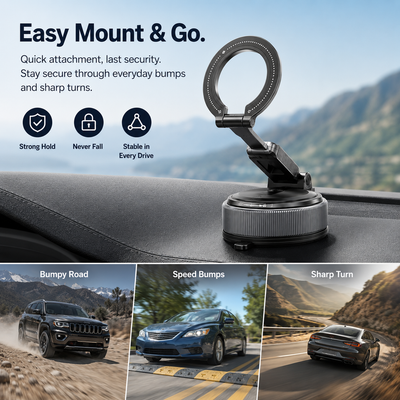 2-in-1 Detachable Magnetic Phone Mount