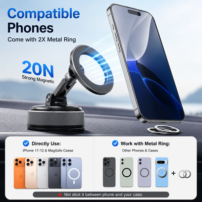 2-in-1 Detachable Magnetic Phone Mount
